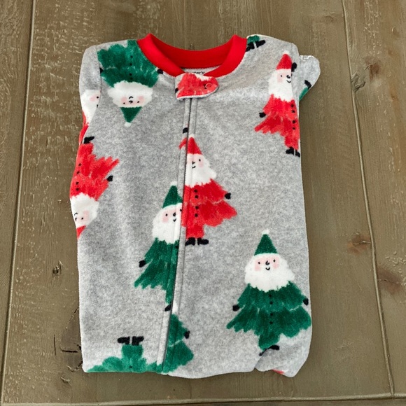 Carter's Baby 1 Piece Santa Fleece Footie Pajamas - 12 Month - Brand New - Picture 2 of 12
